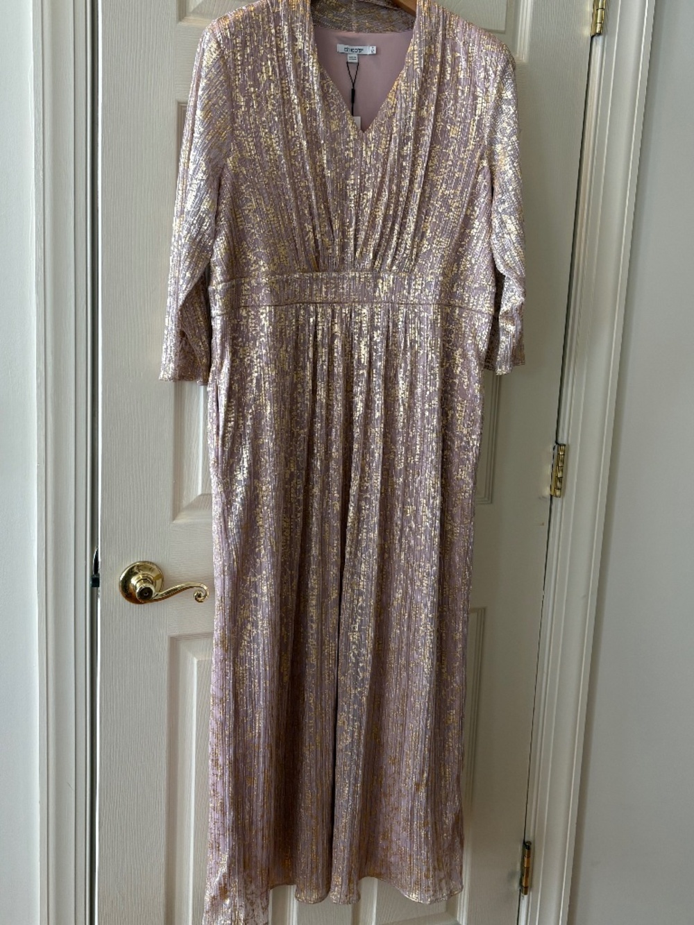 Chico's Rose Gold Long Dress, NWT -- Size 3 (16)